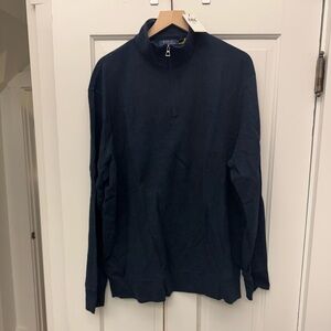 Polo Ralph Lauren Dark Blue Half-Zip Up Sweatshirt.